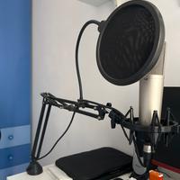 Microfono a condensatore, asta, scarlett solo 3gen