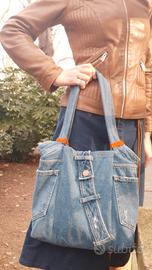 borsa jeans fatta a mano 