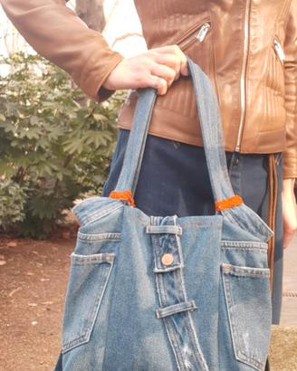 borsa jeans fatta a mano 