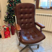 Poltrona direzionale in vera pelle