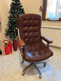 Poltrona direzionale in vera pelle