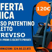 Corso Patentino Muletto Treviso a 120Euro