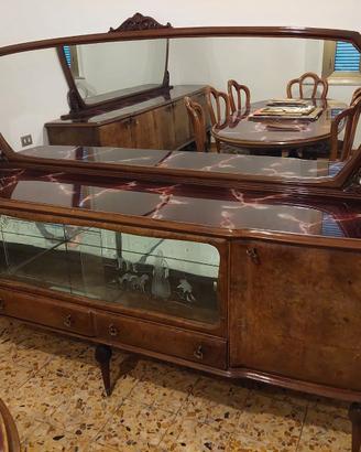 Sala in radica di noce anni 60