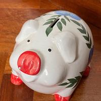 Salvadanaio porcellino vintage ceramica multicolor