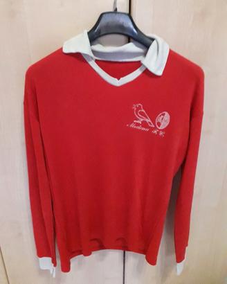 Maillot De Foot Vintage Laine – Années 80, Rouge Et Bleu, Taille Italienne