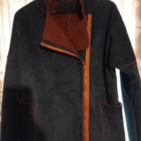 Giacca in ecopelle blu