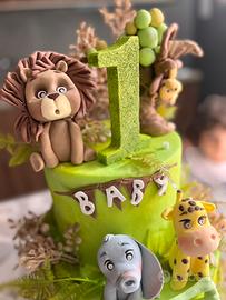 Torta decorata tema giungla