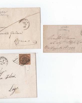 ASI-lotto Stato Pontificio-Sardegna lettera+2buste