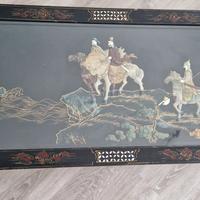 tavolino tavolo orientale Vintage con vetro 