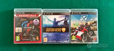 gran turismo 5, Guitar Hero live e ride ps3