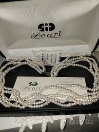 collana di perle chiusura argento vintage collezio