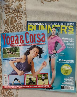 2 riviste, Running's  febbraio 2017, Yoga &Corsa  