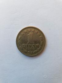 MONETA 1 DINAR JUGOSLAVIA 1965 ORIGINALE