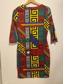Vestito bodycon etnico multicolore - Stile anni 90