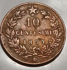 Regno d'Italia, Umberto I, 10 Centesimi 1894