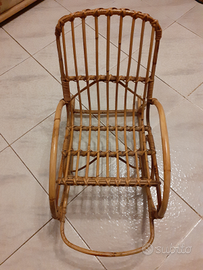 Sedia a dondolo x bambini in bamboo