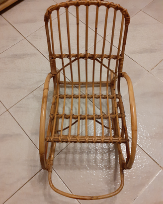 Sedia a dondolo x bambini in bamboo