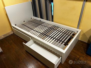 Letto singolo con cassetti
