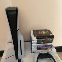 PlayStation 5 con scontrino e giochi