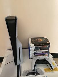 PlayStation 5 con scontrino e giochi