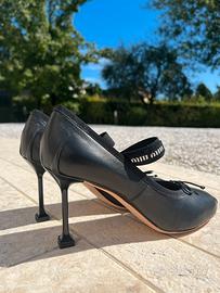 Miu Miu - Décolleté in pelle nera