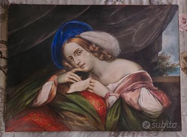 dipinto tecnica mista  primi 900 