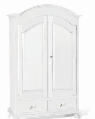 Armadio bianco due ante con piedi a cipolla