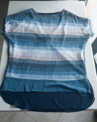 Maglia donna righe azzurre/blu