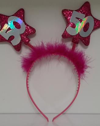 Cerchietto per capelli 50 anni con antenne stelle