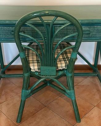 Scrittoio/Scrivania in legno bambù verde - Vintage