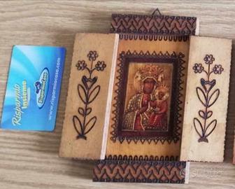 Quadretto icona d'arte sacra della Madonna nera