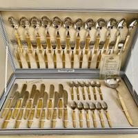 Servizio di posate per 12 (49 pezzi) placcato oro