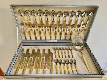 Servizio di posate per 12 (49 pezzi) placcato oro