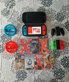 Nintendo Switch con giochi e accessori