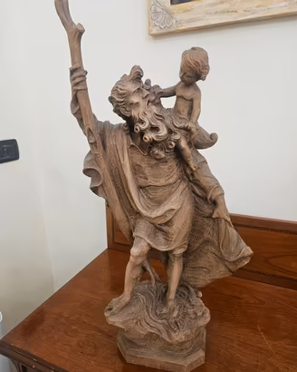 Statua legno San Cristoforo