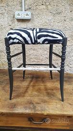 Sgabello "chiavarino" zebrato