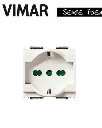 PRESA SCHUKO TRIVALENTE 16211.B VIMAR IDEA BIANCO