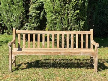 Divano panchina da esterno in teak Unopiù cm 185