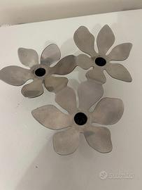 portacandele Ikea Stockholm acciaio inox con 3 bas