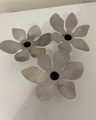 portacandele Ikea Stockholm acciaio inox con 3 bas