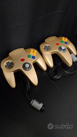 Nintendo 64 due controller edizione Gold nuovi n64
