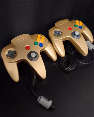 Nintendo 64 due controller edizione Gold nuovi n64
