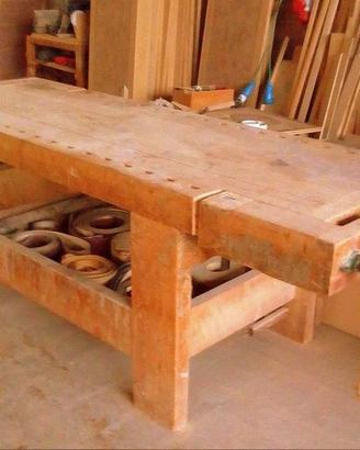 Tavolo da falegname in legno masselo faggio