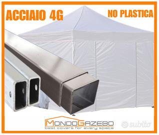 Gazebo 3x3 chiusura rapida BIANCO acciaio stand