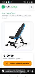 JX FITNESS Panca Manubri Multifunzione Regolabile
