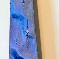 n.2 Cravatte, 100%seta L cm 70,colore blu e viola,