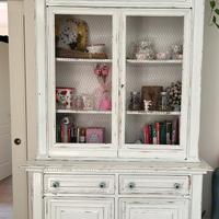 Credenza libreria stile provenzale, bianca shabby