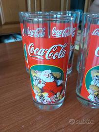 5 bicchieri vetro Coca Cola Collezione Natale