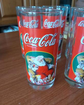 5 bicchieri vetro Coca Cola Collezione Natale