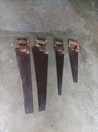 4 seghe in metallo  e  2 cuori  in legno  